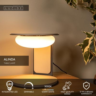 Lucide ALINDA - Table lamp - Ø 20 cm - LED Dim. - 1x9W 3000K - Taupe